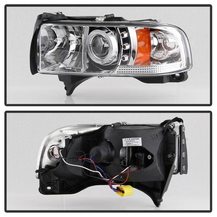 Dodge Ram 1500 94-01 / Ram 2500/3500 94-02 / 99-01 Ram Sport – Projector Headlights – LED Halo – LED ( Replaceable LEDs )