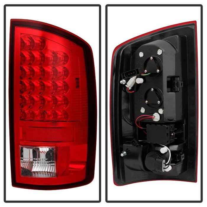 Dodge Ram 07-08 1500 / Ram 07-09 2500/3500 LED Tail Lights – Red Clear