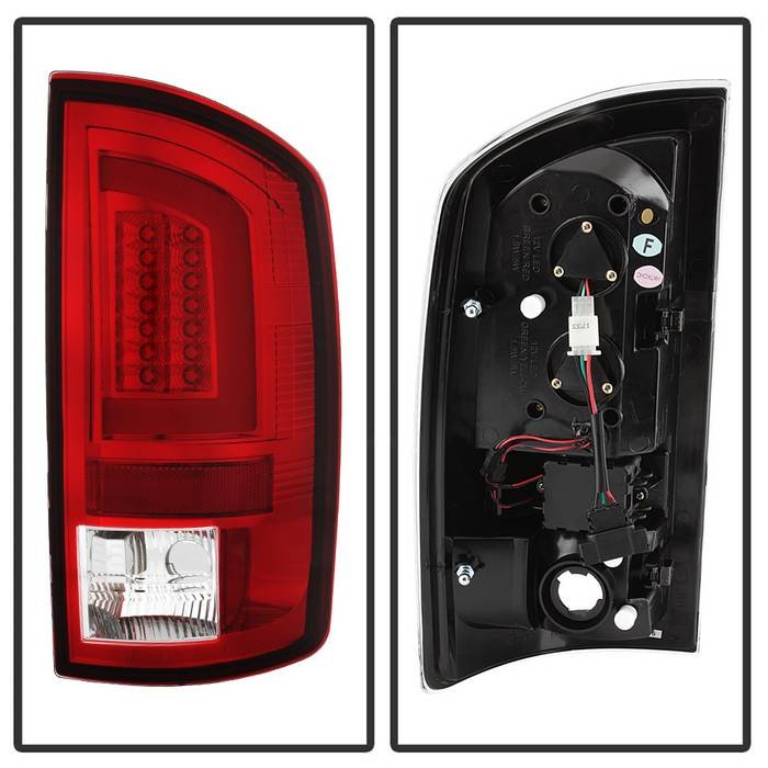 Dodge Ram 07-08 1500 / Ram 07-09 2500/3500 Version 3 Light Bar LED Tail Lights – Red Clear