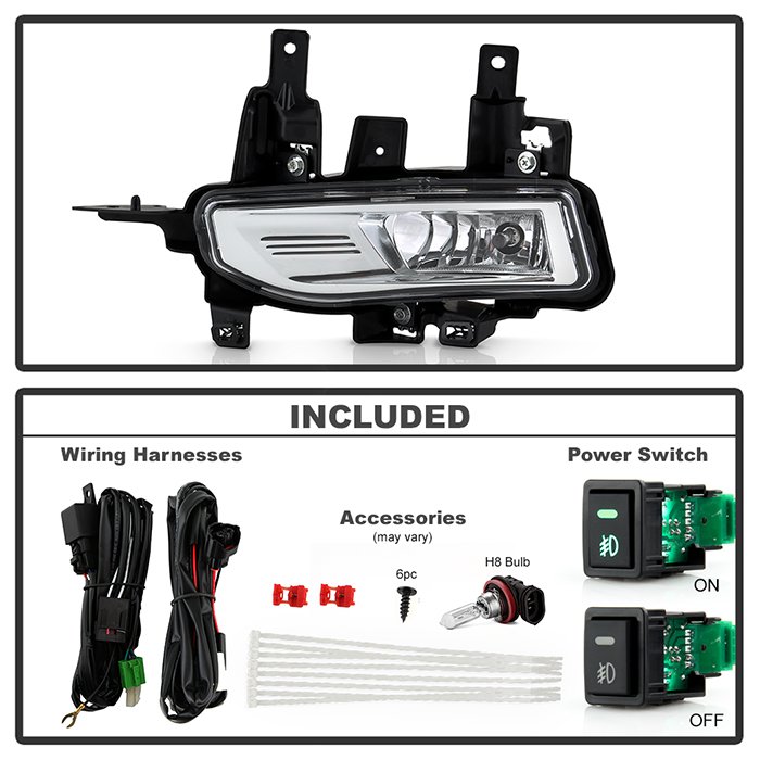 Nissan Rogue 2020-2022 Sport Models Only OEM Fog Lights w/Switch – Clear ( Bulb Size – H8 12V 35W )