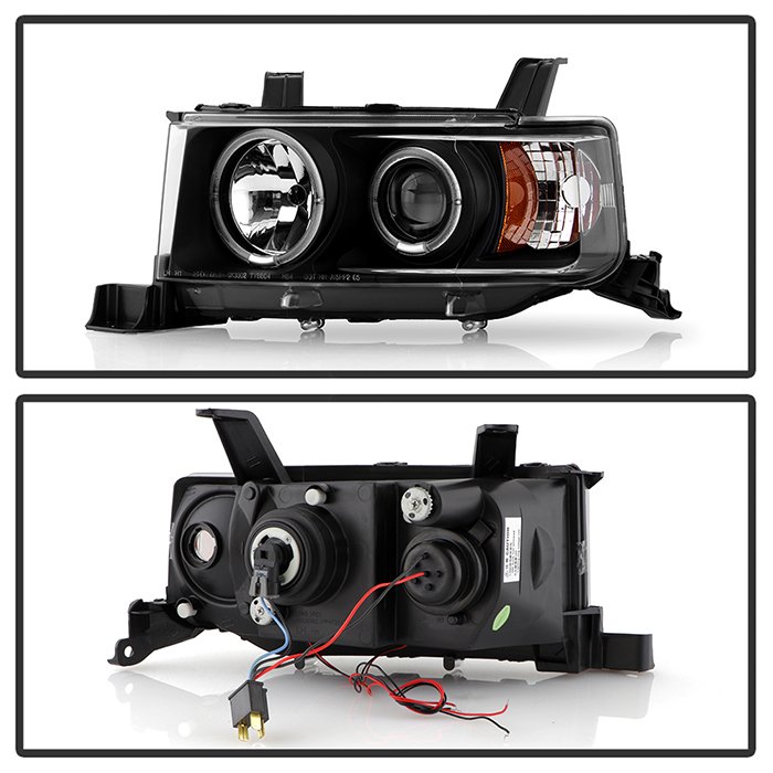 Scion XB 03-07 Projector Headlights – LED Halo – Black – High H1