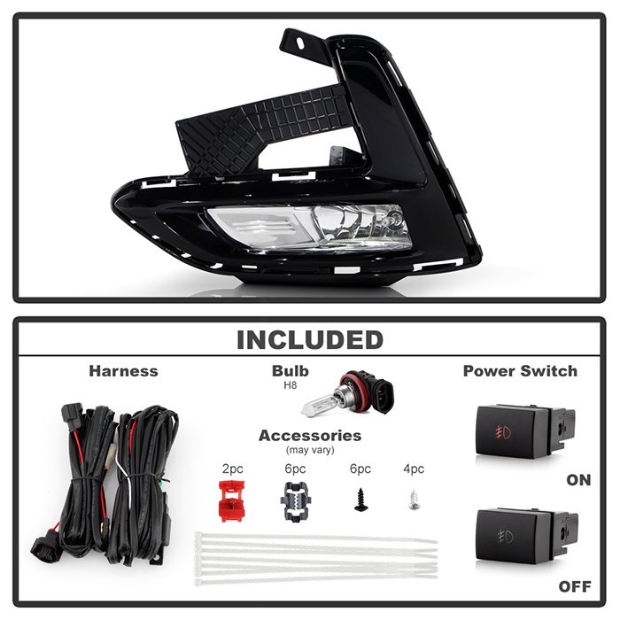 Nissan Sentra 2020-2022 OEM Style Fog Lights w/Switch- Clear ( Bulb Size – 5W LED )