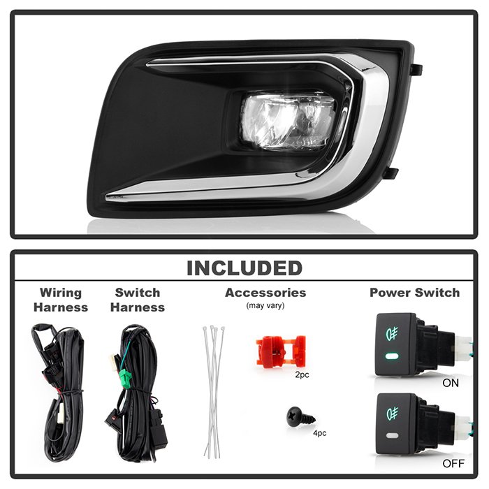 Toyota Sequoia 2018-2020 OEM Style LED Fog Lights w/OEM Fit Switch – Clear