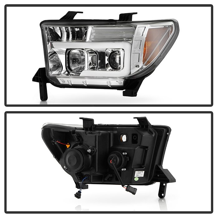 Toyota Tundra 07-13 / Toyota Sequoia 08-13 Version 2 Projector Headlights – Light Bar DRL – Chrome