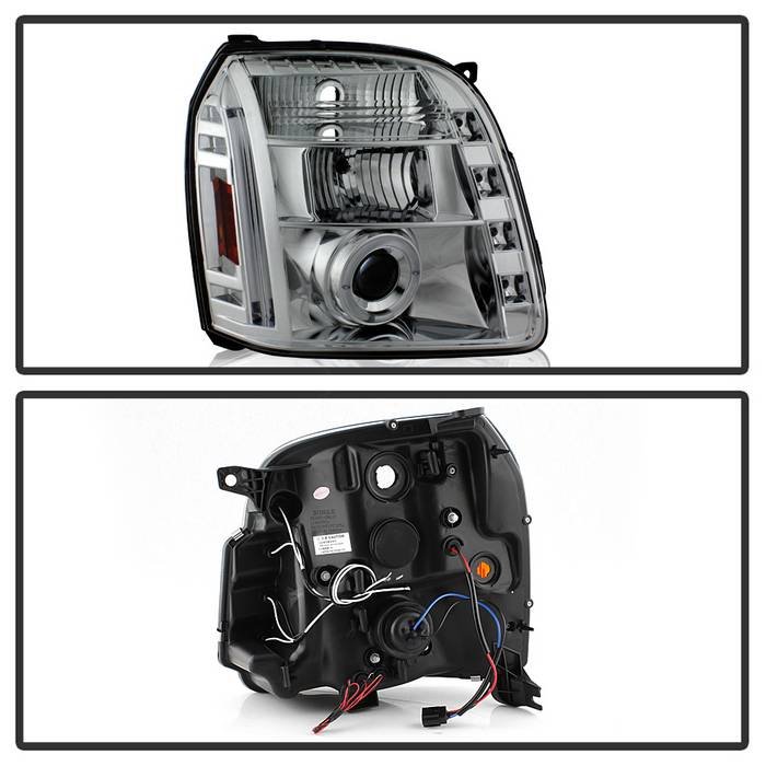 GMC Yukon 07-14 / GMC Yukon Denali 07-14 / GMC Yukon XL 07-14 Projector Headlights – LED Halo – LED ( Replaceable LEDs ) – Chrome – High H1