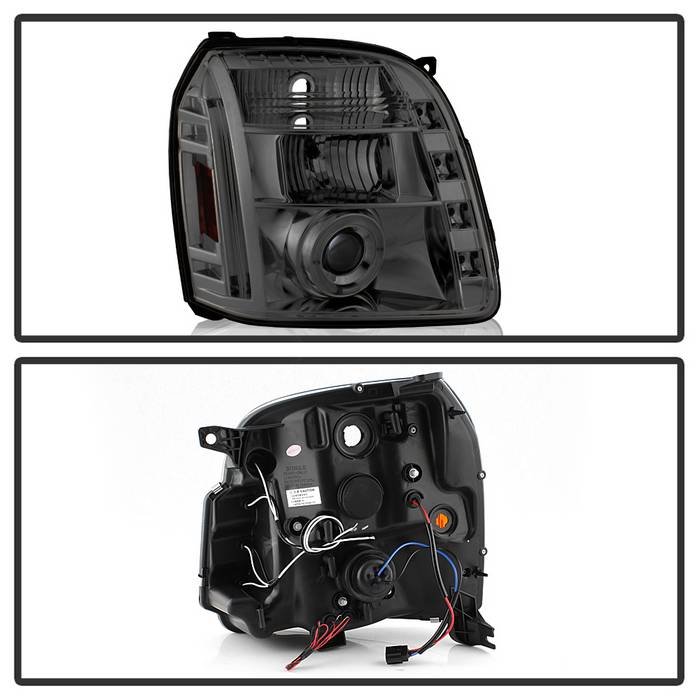 GMC Yukon 07-14 / GMC Yukon Denali 07-14 / GMC Yukon XL 07-14 Projector Headlights – LED Halo – LED ( Replaceable LEDs ) – Smoke – High H1