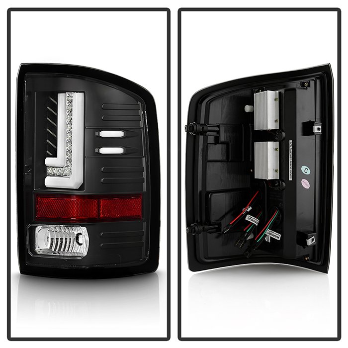 GMC Sierra 1500 14-18 2500HD/3500HD 15-19 (Not compatible on 2016 models w/factory LED tail lights or 3500 HD Dually Models) LED Tail Lights – Black
