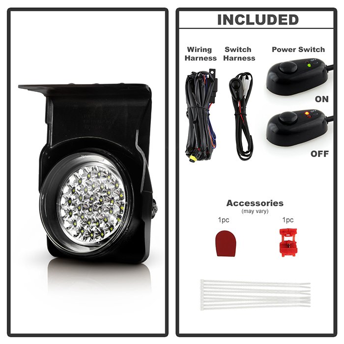 GMC Sierra 1500/2500/3500 03-06 / Sierra 1500HD/2500HD 03-06 LED Fog Lights w/Switch – Clear