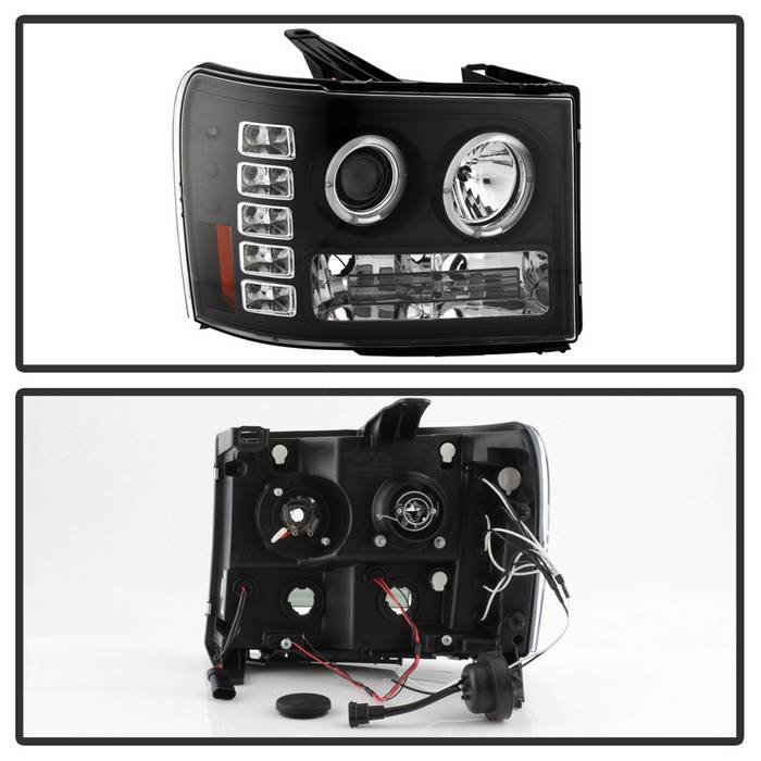 GMC Sierra 1500/2500/3500 07-13 / GMC Sierra Denali 08-13 / GMC Sierra 2500HD/3500HD 07-13 Projector Headlights – LED Halo- LED