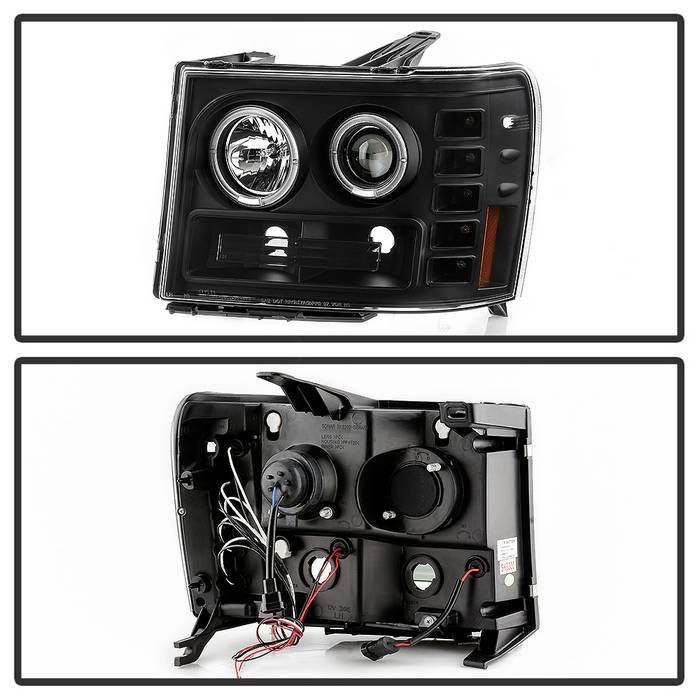 GMC Sierra 1500/2500/3500 07-13 / GMC Sierra Denali 08-13 / GMC Sierra 2500HD/3500HD 07-13 Projector Headlights – LED Halo- LED