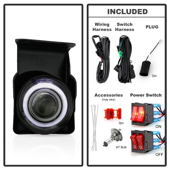 GMC Sierra 1500/2500/3500 03-06 / Sierra 1500HD/2500HD 03-06 Halo Projector Fog Lights