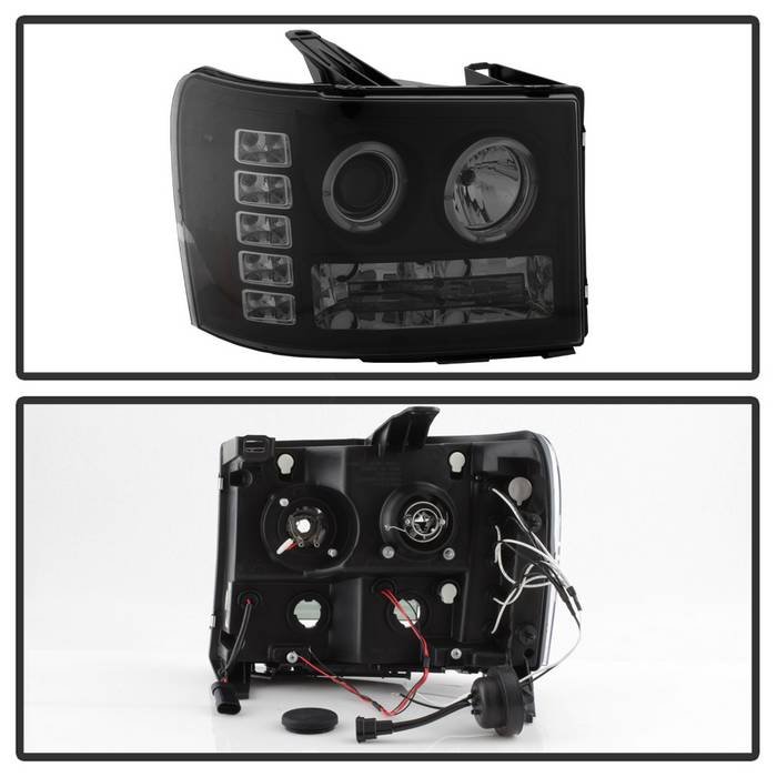 GMC Sierra 1500/2500/3500 07-13 / GMC Sierra Denali 08-13 / GMC Sierra 2500HD/3500HD 07-13 Projector Headlights – LED Halo- LED