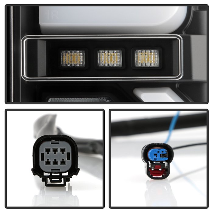 GMC Sierra 2019-2020 1500 Incandescent Bulb Model Only ( Not Compatible With LED Model ) LED Tail Lights – Black