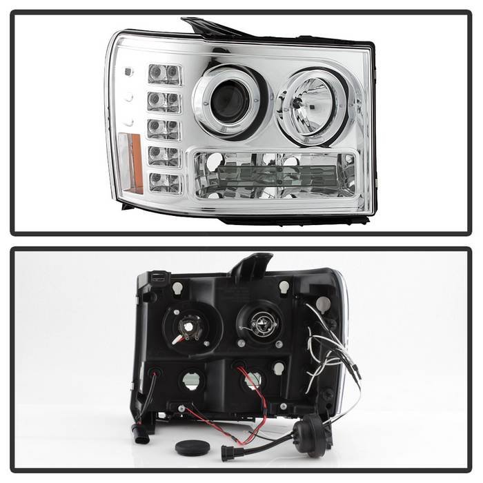 GMC Sierra 1500/2500/3500 07-13 / GMC Sierra Denali 08-13 / GMC Sierra 2500HD/3500HD 07-13 Projector Headlights – LED Halo- LED