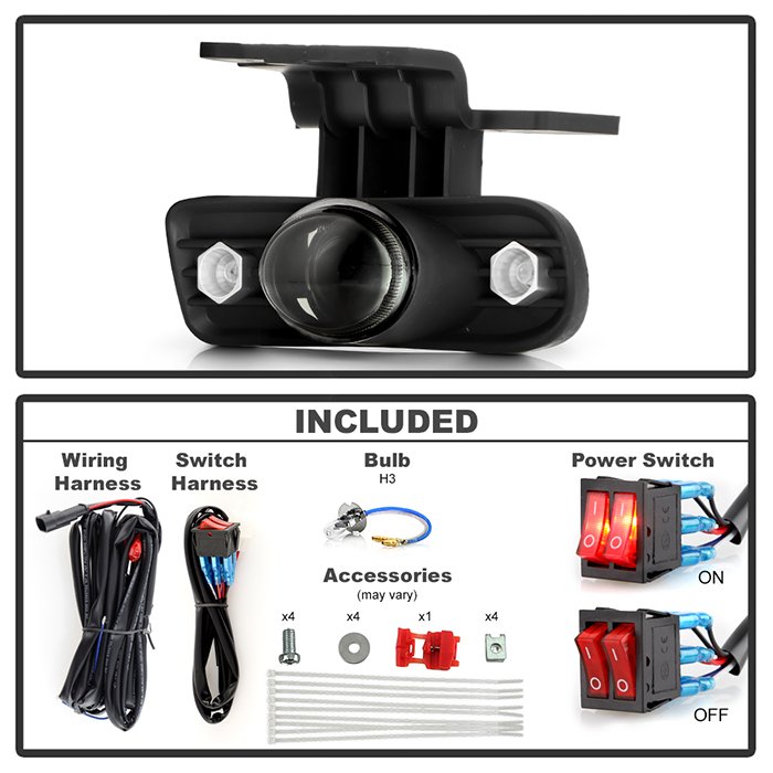 Chevy Silverado 99-02 / Chevy Suburban 00-06 Projector Fog Lights w/Switch -Smoke