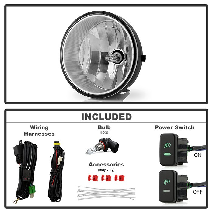 Toyota Tacoma 05-11 / Solara 04-06 / Sequoia 08-11 / Tundra 07-13 (w/o cover) OEM Fog Lights W/Switch – Clear
