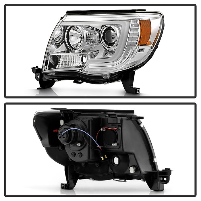 Toyota Tacoma 05-11 Version 2 Projector Headlights – Light Bar DRL – Chrome