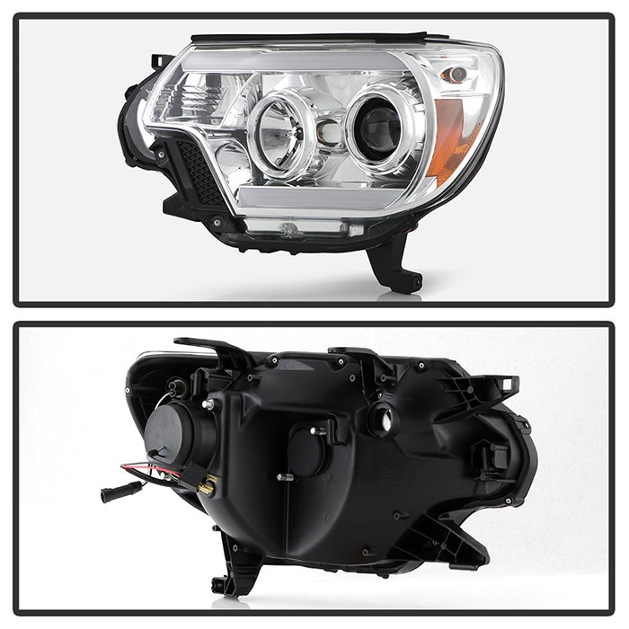 Toyota Tacoma 12-15 Projector Headlights – Light Bar DRL – Chrome