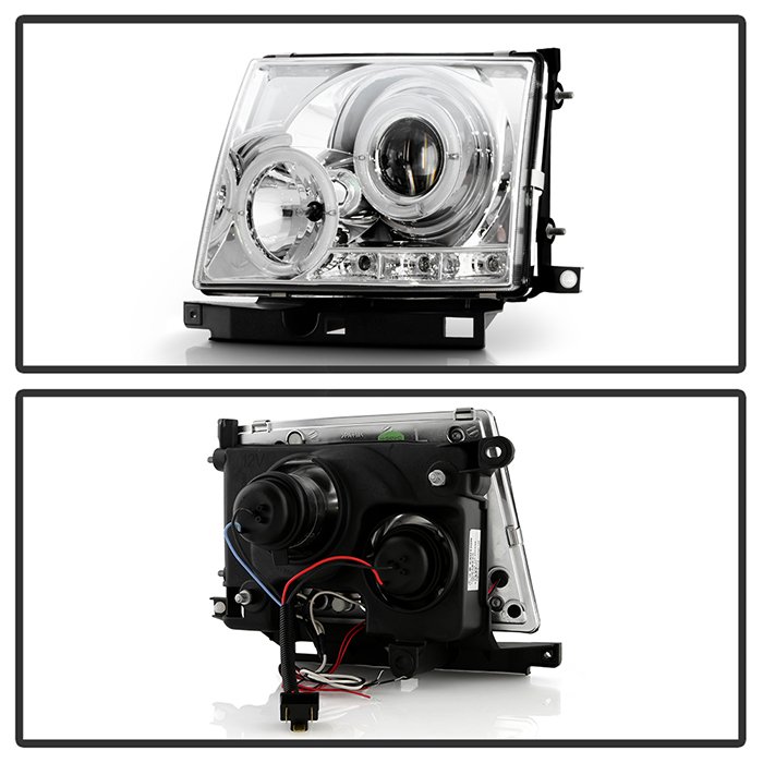 Toyota Tacoma 97-00 Projector Headlights – LED Halo – LED ( Replaceable LEDs ) – Chrome