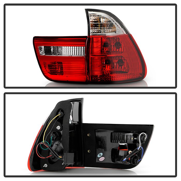 BMW E53 X5 00-06 4PCS Euro Style Tail Lights- Red Clear