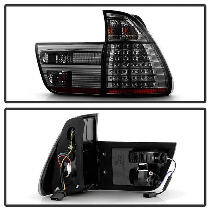 BMW E53 X5 00-06 4PCS LED Tail Lights – Signal-7507(Included) ; Parking-LED ; Reverse-7506(Not Included) ; Brake-LED – Smoke