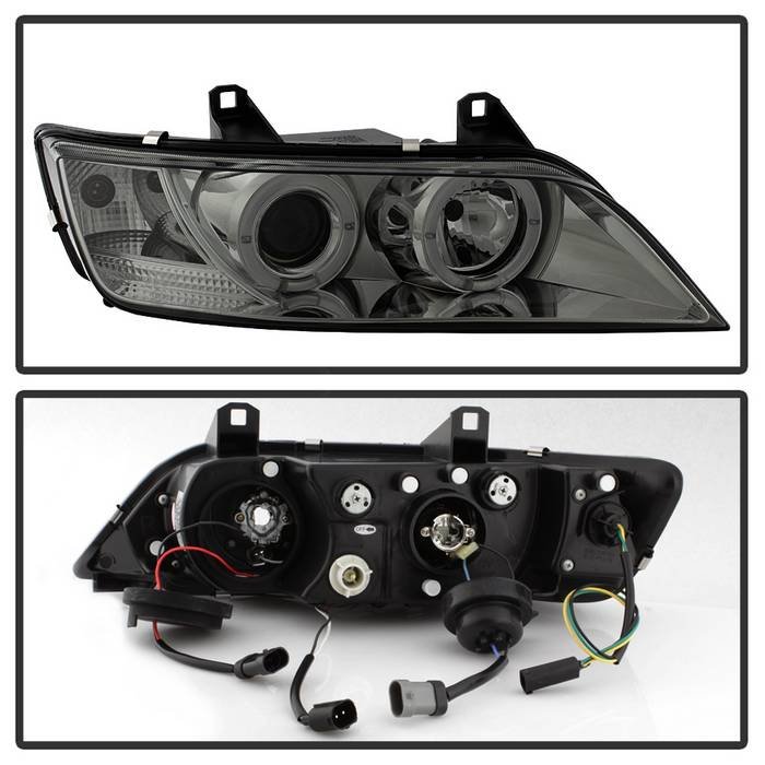 BMW Z3 96-02 Projector Headlights – LED Halo – Smoke – High H1 (Included) – Low H1 (Included)