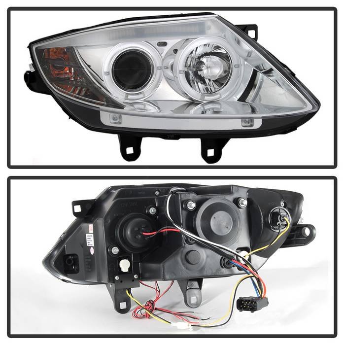 BMW Z4 03-08 Projector Headlights – Halogen Model Only ( Not Compatible With Xenon/HID Model ) – LED Halo – Chrome – High H1