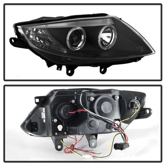 BMW Z4 03-08 Projector Headlights – Halogen Model Only ( Not Compatible With Xenon/HID Model ) – LED Halo – Black – High H1