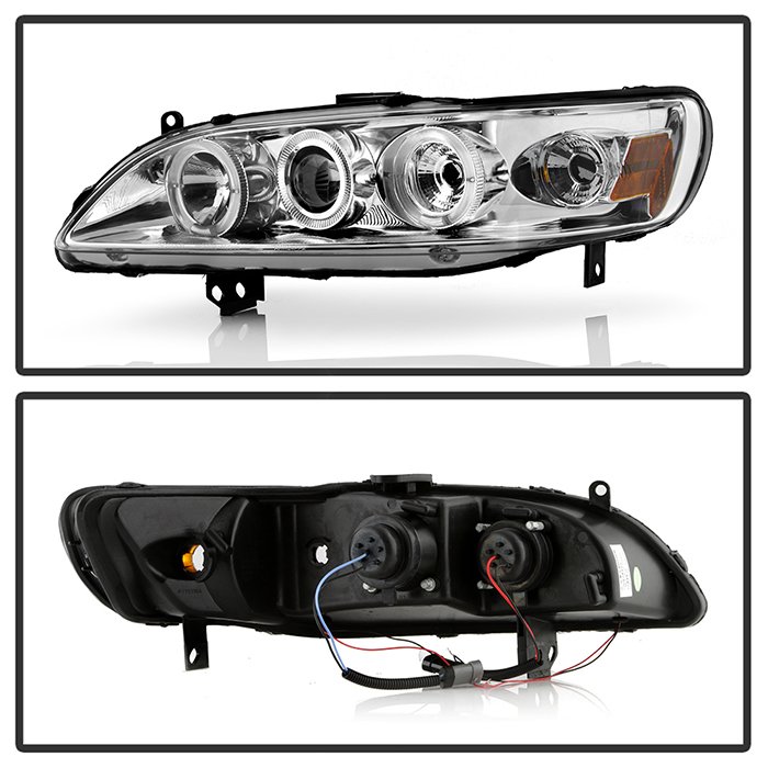 Honda Accord 98-02 1PC Projector Headlights – LED Halo – Amber Reflector