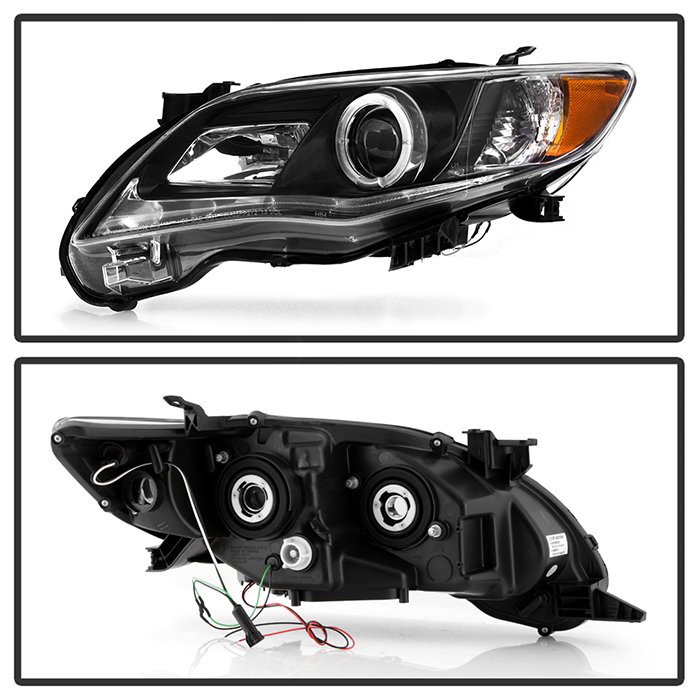 Toyota Corolla 11-13 Projector Headlights – Halogen Model Only ( Not Compatible With Xenon/HID Model ) – DRL LED – Black