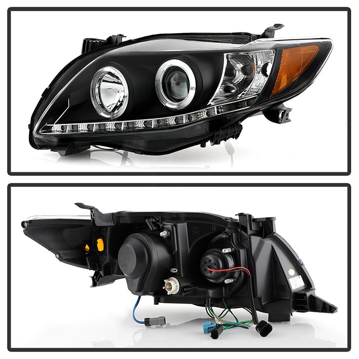 Toyota Corolla 09-10 Projector Headlights – LED Halo – DRL