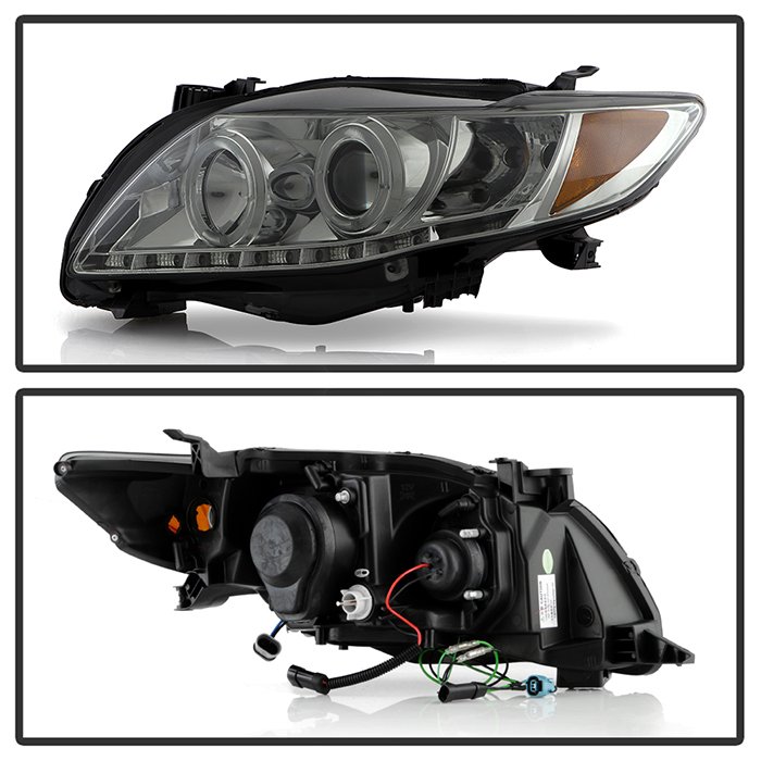 Toyota Corolla 09-10 Projector Headlights – LED Halo – DRL