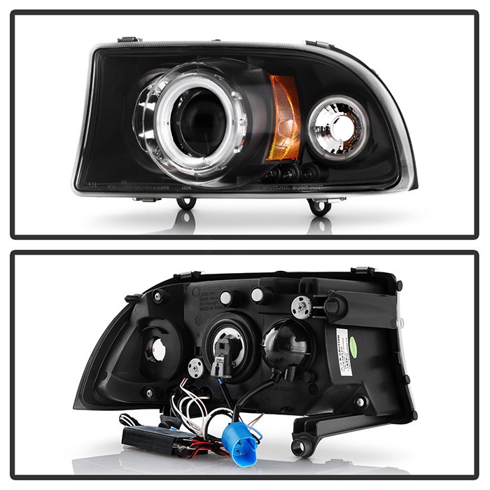 Dodge Dakota 97-04 / Durango 98-03 1PC Projector Headlights – CCFL Halo – LED ( Replaceable LEDs ) – Black – High H1