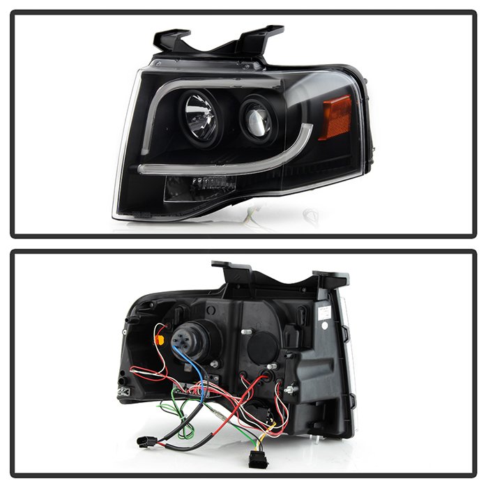 Ford Expedition 07-13 Projector Headlights – Light Tube DRL – Black – High H1 (Included) – Low H1