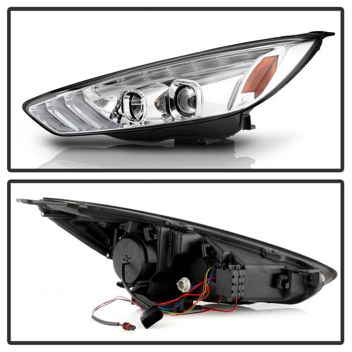 Ford Focus 15-18 Projector Headlights – Sequential Turn Signal Light Bar – Low Beam-H7(Included) ; High Beam-H1